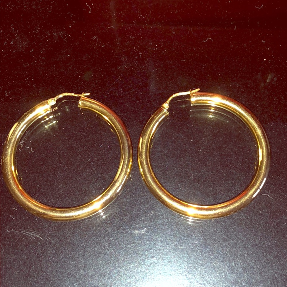 Gold plated hoops